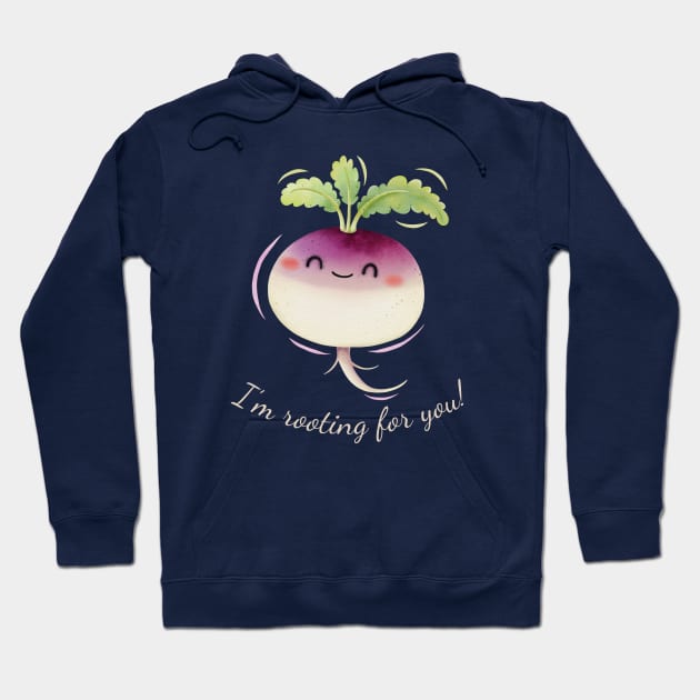 I'm Rooting For You Cute Watercolor Turnip Hoodie by DesignArchitect